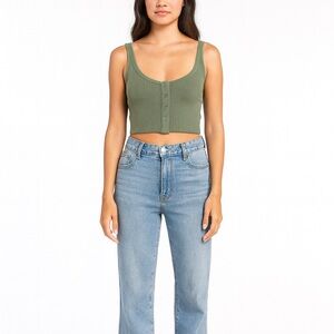 Urban Outfitters Out From Under Size XS/S Green Ribbed Crop Top